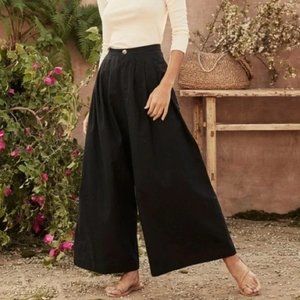 Doen Valentin Wide Leg Cotton Pants Black 2